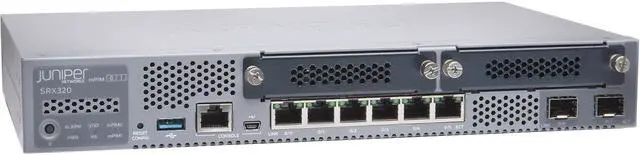 Alt view image 3 of 6 - Juniper Networks - SRX320-SYS-JB-P - Juniper SRX320 Router - 6 Ports - PoE Ports - Management Port - 4 Slots - Gigabit