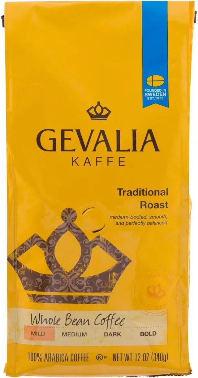 Main image of Gevalia Whole Beans Traditional Coffee, 12 oz Bag