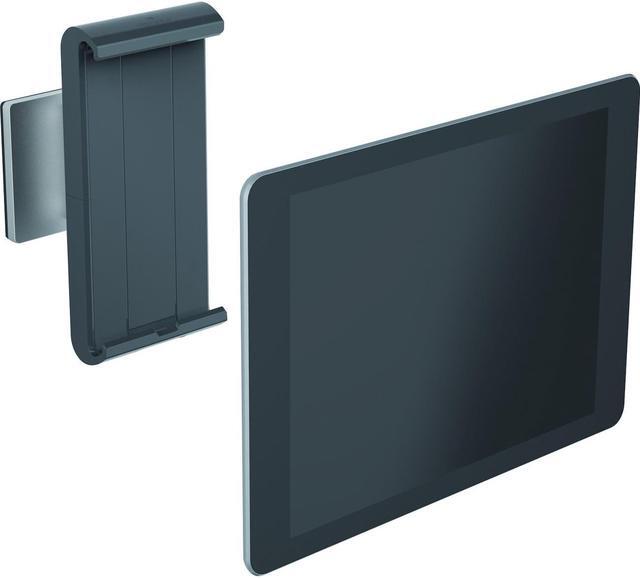 Wall-Mounted Tablet Holder, Silver/Charcoal Gray