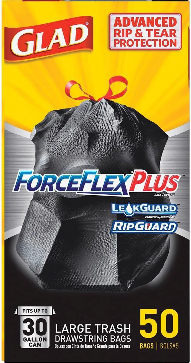 Alt view image 2 of 9 - Glad 30-gal ForceFlexPlus Drawstring Bags