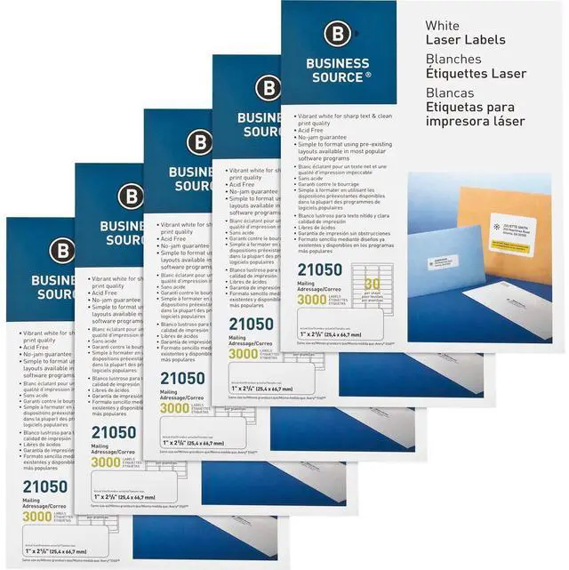 Main image of Business Source Bright White Premium-quality Address Labels