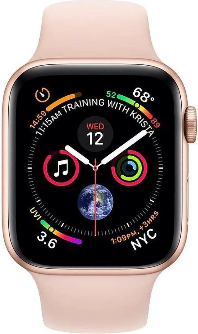 Alt view image 2 of 19 - Apple Watch Series 4 GPS, 40mm Gold Aluminum Case with Pink Sand Sport Band