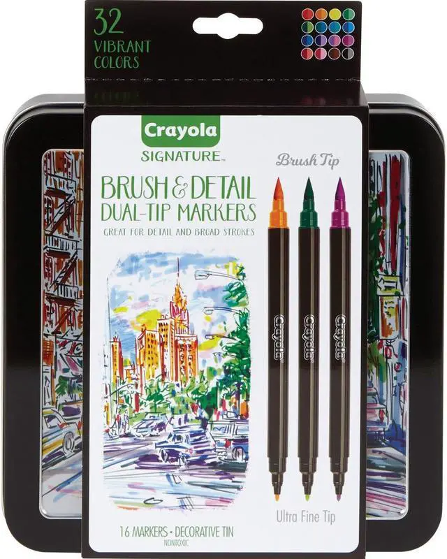 Main image of Crayola Brush & Detail Dual Tip Markers