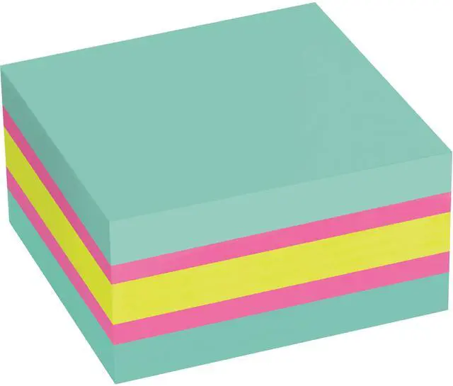 Alt view image 3 of 5 - 3M Post-it Note Cube Super Sticky 3"x3" 360/Cube Aqua Wave 2027SSAFG