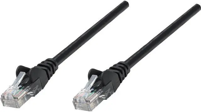 Main image of Intellinet Cat6a S/FTP Network Patch Cable, 14 ft., Black, 10G, 500 MHz, 100% Copper, 26 AWG, RJ45, Stranded, Snag-free, Gold-plated Contacts