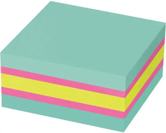 Alt view image 2 of 5 - 3M Post-it Note Cube Super Sticky 3"x3" 360/Cube Aqua Wave 2027SSAFG