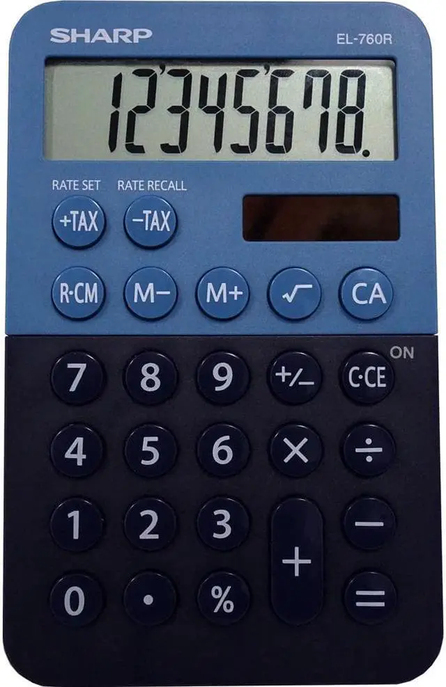 Alt view image 2 of 9 - Sharp EL-760RBBL Handheld Calculator 8-Digit LCD EL760RBBL