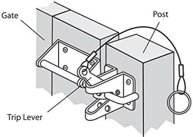 Alt view image 9 of 9 - Nuvo Iron Heavy Duty Gate Latch (HD) with Cable & Ring Part # GLWHD