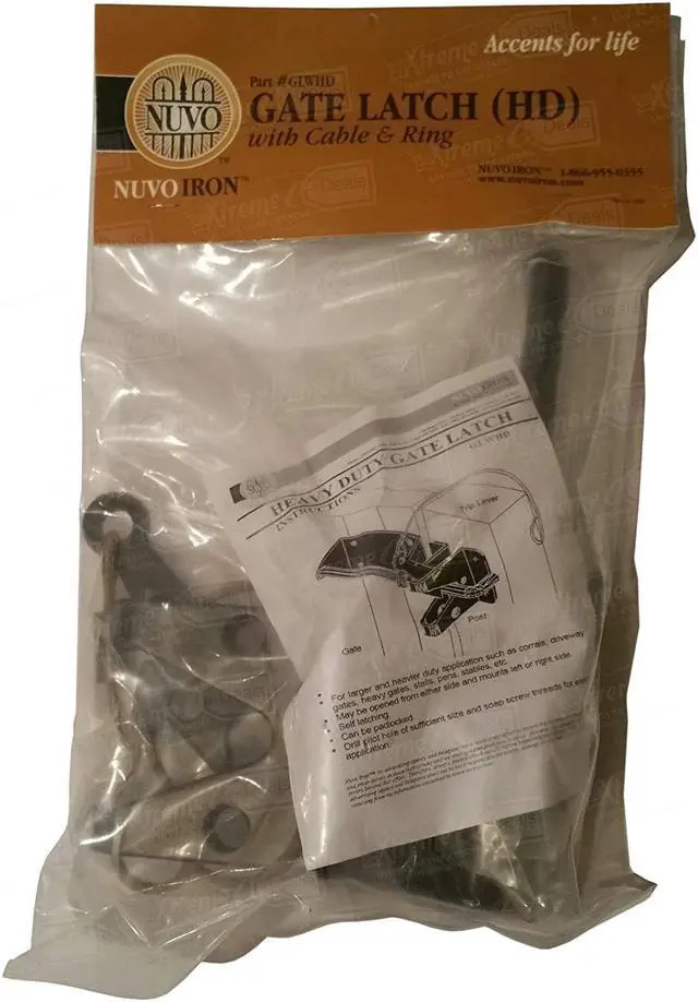 Alt view image 6 of 9 - Nuvo Iron Heavy Duty Gate Latch (HD) with Cable & Ring Part # GLWHD