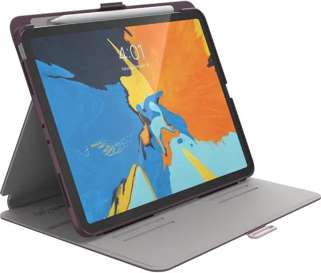 Alt view image 6 of 6 - Speck Balance FOLIO Carrying Case (Folio) for Apple 11" iPad Pro (2018) - Plumberry Purple, Crushed Purple, Crepe Pink