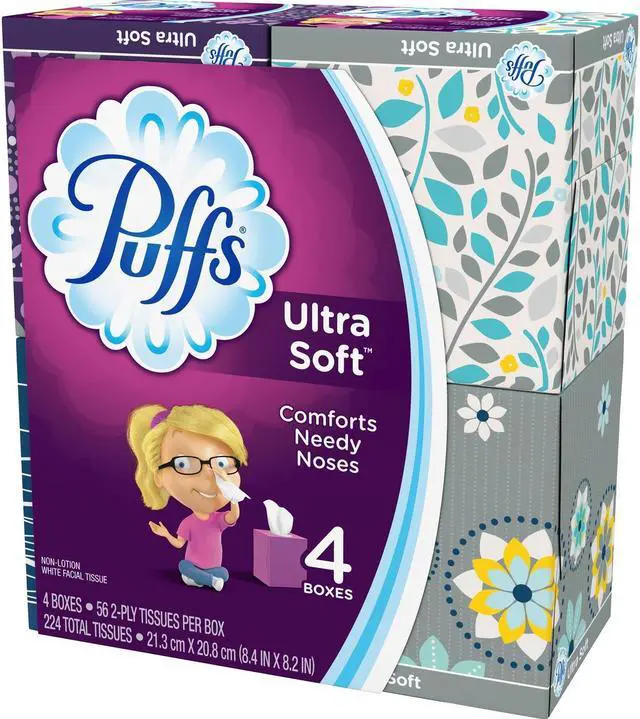 Main image of Puffs Ultra Soft Tissue 4-Pack