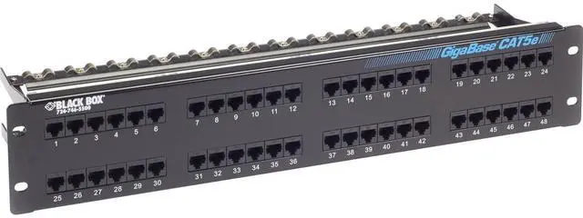 Main image of Black Box GigaBase CAT5e Patch Panel - 2U, Unshielded, 48-Port