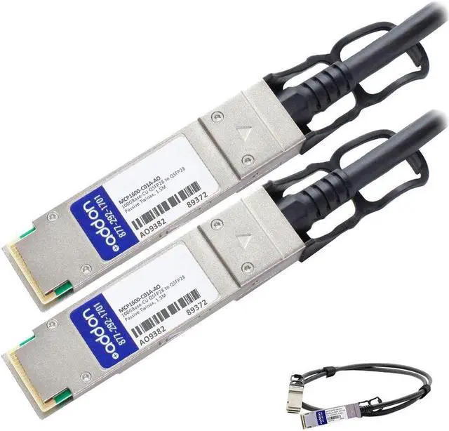 Main image of AddOn Mellanox MCP1600-C01A Compatible TAA Compliant 100GBase-CU QSFP28 to QSFP28 Direct Attach Cable (Passive Twinax, 1.5m)