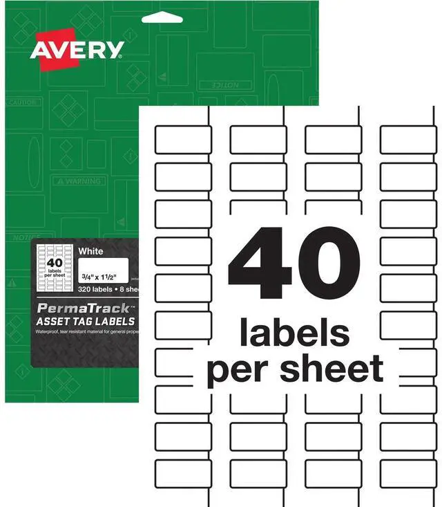 Main image of Avery® PermaTrack White Asset Tag Labels