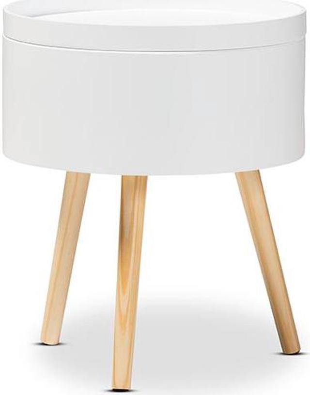 Baxton Studio Jessen Mid Century Modern White Wood End Table with