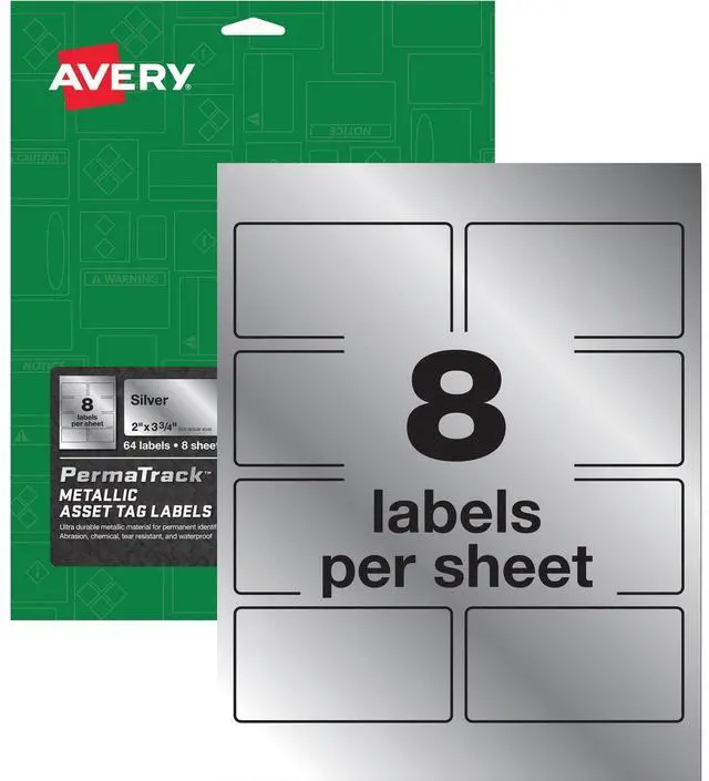 Main image of Avery® PermaTrack Metallic Silver Asset Tag Labels
