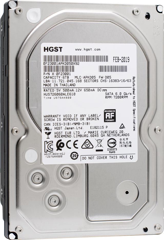 HGST HUS726060ALE610 6TB HHD - タブレット