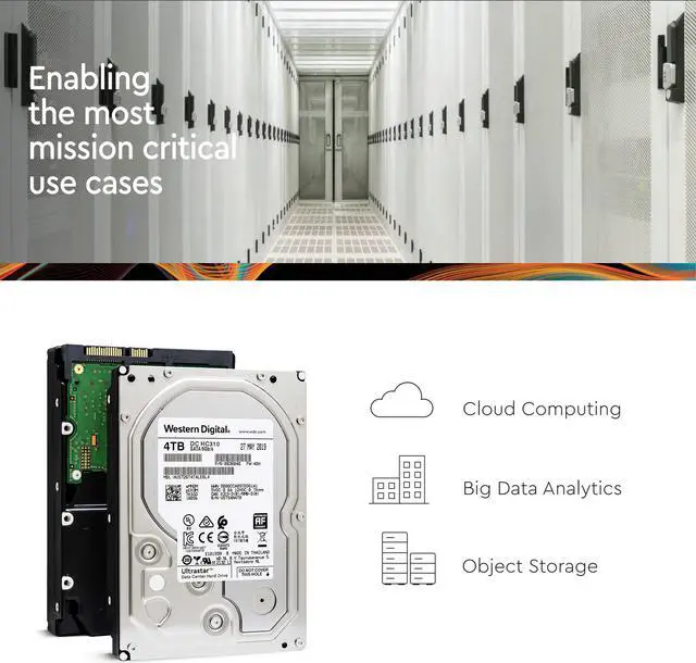 Alt view image 4 of 7 - HGST/WD Ultrastar 4TB 7200 RPM 512e SATA 6Gb/s 3.5-Inch Enterprise Hard Drive (HUS726T4TALE6L4)
