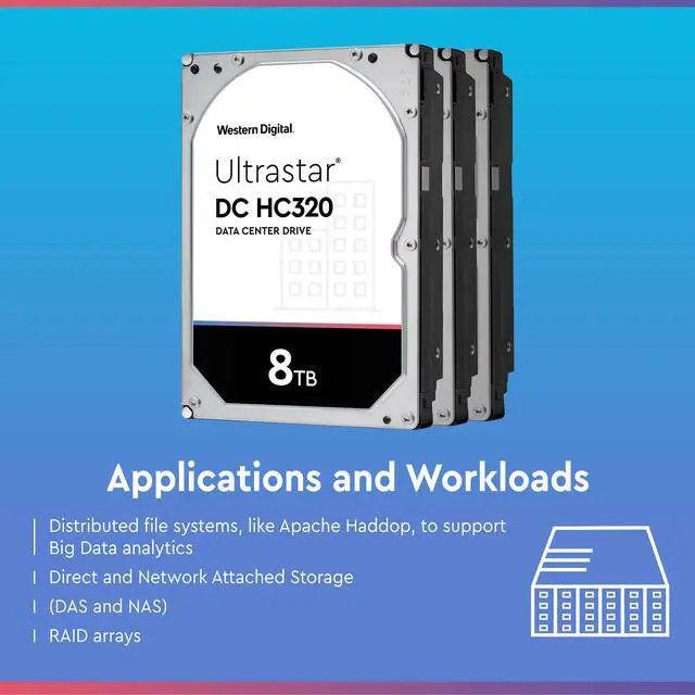 Alt view image 6 of 6 - HGST Ultrastar DC HC320 HUS728T8TALE6L4 8TB 7.2K RPM SATA 6Gb/s 512e 3.5" Hard Drives