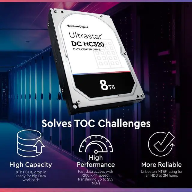 Alt view image 5 of 6 - HGST Ultrastar DC HC320 HUS728T8TALE6L4 8TB 7.2K RPM SATA 6Gb/s 512e 3.5" Hard Drives