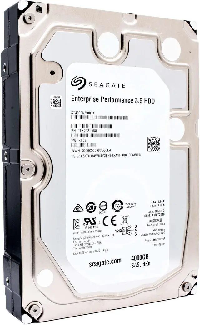 Alt view image 2 of 7 - Seagate Enterprise Performance 3.5 HDD 4TB 10K RPM 4Kn SAS 12Gb/s SED (ST4000NM0031)