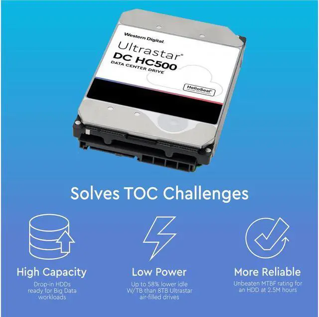 Alt view image 6 of 8 - WD Ultrastar DC HC520 12TB SAS 12Gb/s 7200RPM 3.5" Enterprise HDD (HUH721212AL5204)