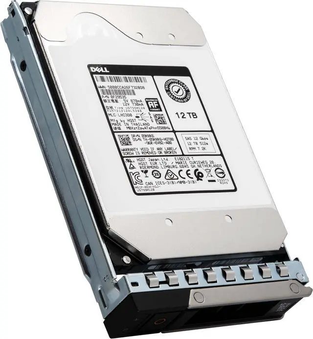 Alt view image 2 of 2 - Dell 401-ABHX 12TB SAS 12Gb/s 7.2K RPM 3.5in Enterprise HDD in DellEMC 14G LFF Caddy Tray for Dell Server