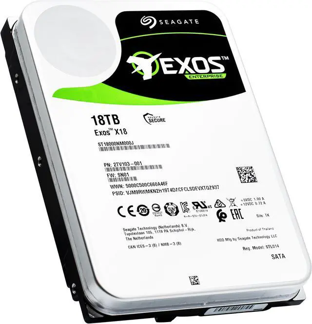 Alt view image 4 of 7 - Seagate 18TB Exos X18 7200 RPM SATA 6Gb/s 256MB Cache 3.5-Inch Enterprise Hard Drive HDD (ST18000NM000J)