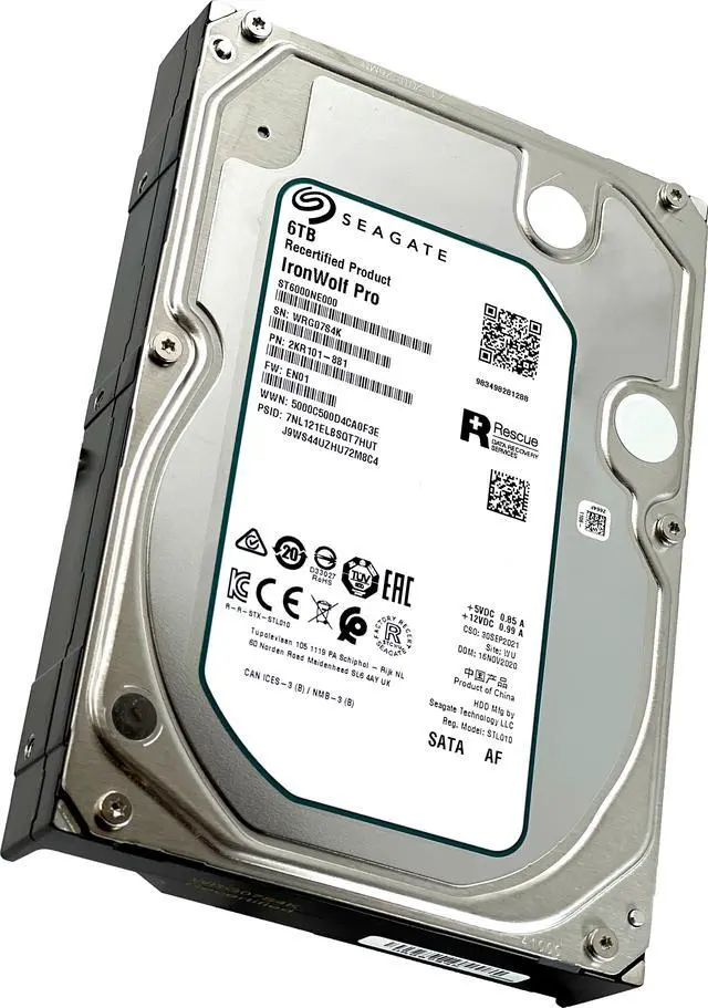 Alt view image 2 of 7 - Seagate IronWolf Pro 6TB SATA 6Gb/s 7200RPM 256MB Cache 3.5" Enterprise NAS Server CMR HDD — ST6000NE000