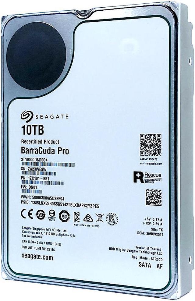 Refurbished: Seagate BarraCuda Pro 10TB SATA 6Gb/s 7200RPM 3.5