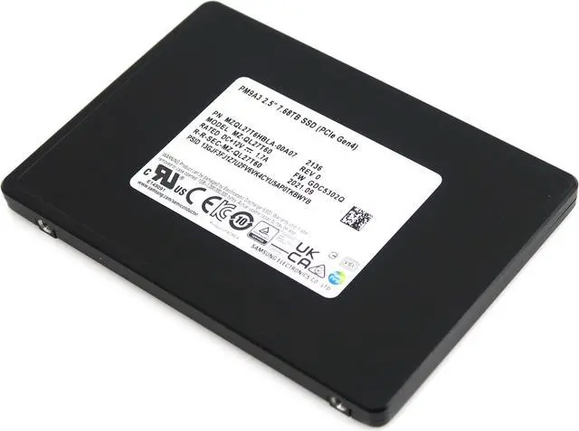 Alt view image 6 of 8 - Samsung PM9A3 7.68TB PCIe Gen4 x4 NVMe U.2 Data Center SSD MZ-QL27T60 (MZQL27T6HBLA-00A07)
