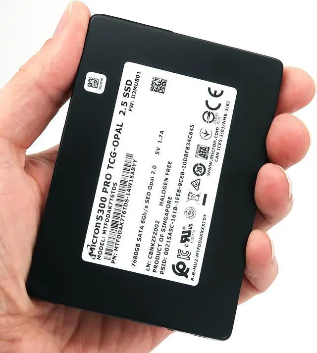 Alt view image 4 of 6 - Micron 5300 Pro 7.68TB SATA 6Gb/s 2.5" Enterprise SSD (MTFDDAK7T6TDS-1AW15ABYY)