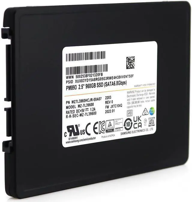Alt view image 9 of 9 - SAMSUNG SSD PM893 Solid State Drive 960GB SATA 6Gb/s 2.5inch MZ7L3960HCJR