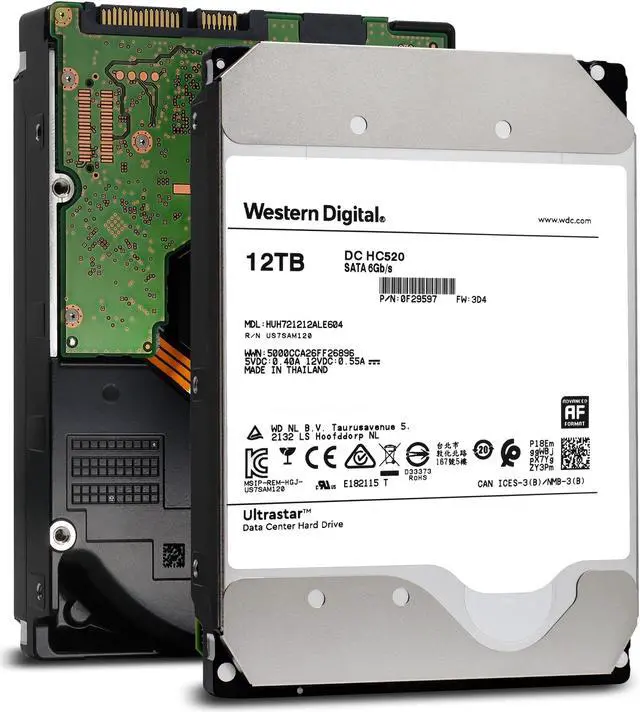 Main image of WD Ultrastar DC HC520 12TB SATA 6Gb/ 3.5" Enterprise HDD - HUH721212ALE604