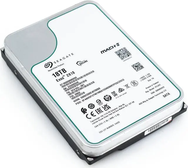 SEAGATE 18TB Exos HDD SATA 高耐久モデル Seagate Exos X18 ST16000NM000J / 2TW103-881 16TB / 16,000GB