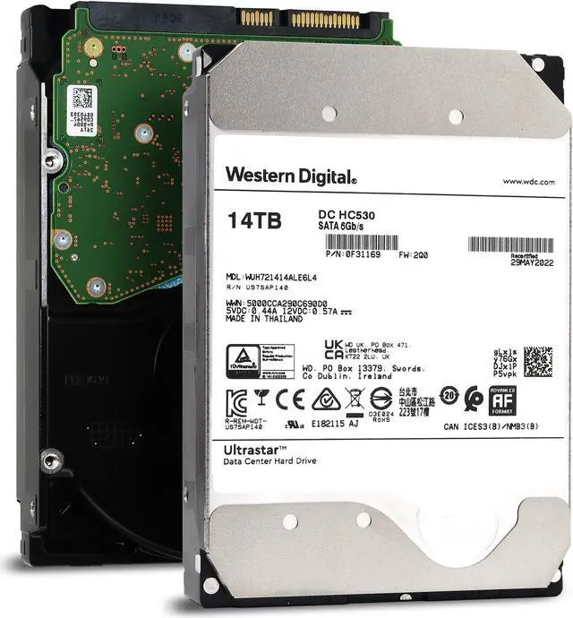 Alt view image 2 of 4 - Western Digital Ultrastar DC HC530 14TB SATA 6Gb/s 7200RPM 512MB Cache 3.5 inch Hard Drive - WUH721414ALE6L4 (0F31169) Enterprise