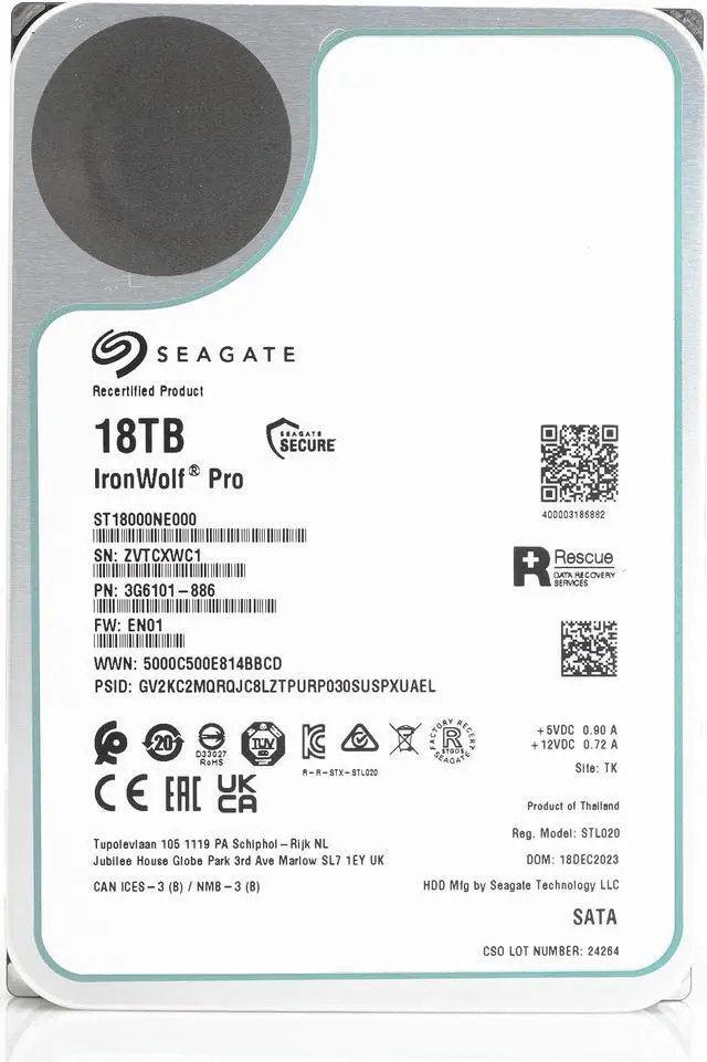 Alt view image 7 of 7 - Seagate IronWolf Pro 18TB NAS Hard Drive 7200 RPM 256MB Cache CMR SATA 6.0Gb/s 3.5" Internal HDD ST18000NE000