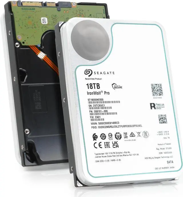 Alt view image 4 of 7 - Seagate IronWolf Pro 18TB NAS Hard Drive 7200 RPM 256MB Cache CMR SATA 6.0Gb/s 3.5" Internal HDD ST18000NE000