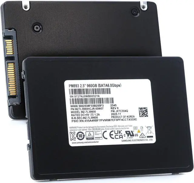 Alt view image 4 of 11 - Samsung MZ7L3960HCJR-00A07 Hard Drive 960GB SSD SATA3 6Gb/S 2.5in - PM893 Series