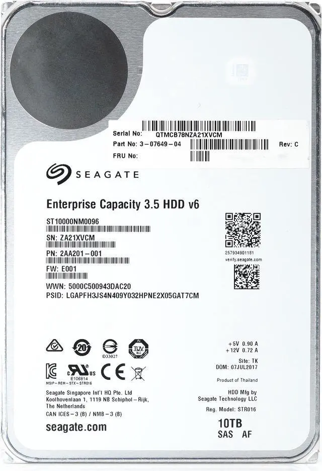 Alt view image 7 of 8 - Seagate Enterprise Capacity ST10000NM0096 10TB 7200RPM SAS 12.0 GB/S 256MB Enterprise Hard Drive (ST10000NM0096)