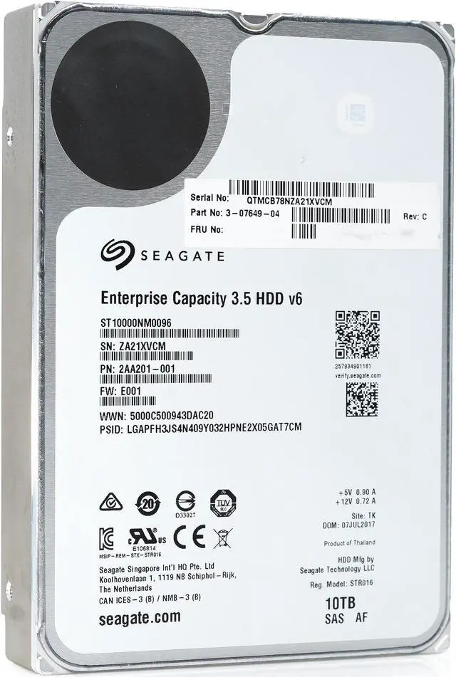 Alt view image 8 of 8 - Seagate Enterprise Capacity ST10000NM0096 10TB 7200RPM SAS 12.0 GB/S 256MB Enterprise Hard Drive (ST10000NM0096)
