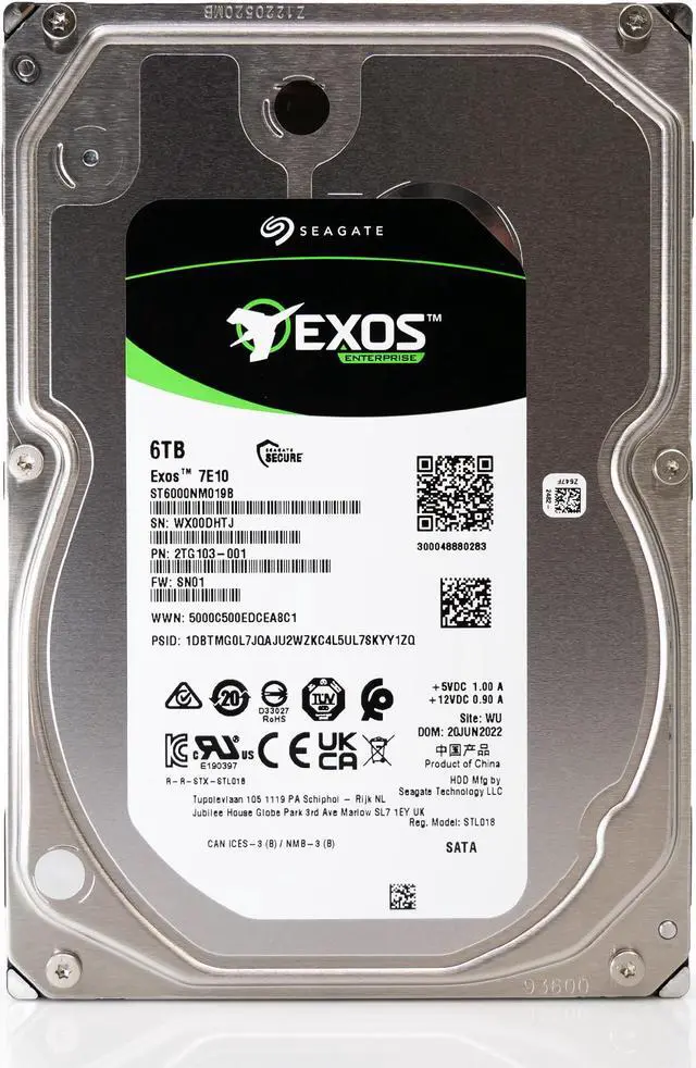 Alt view image 13 of 13 - Seagate Exos 7E10 6TB 3.5" SATA 7200rpm Internal Hard Drive ST6000NM019B
