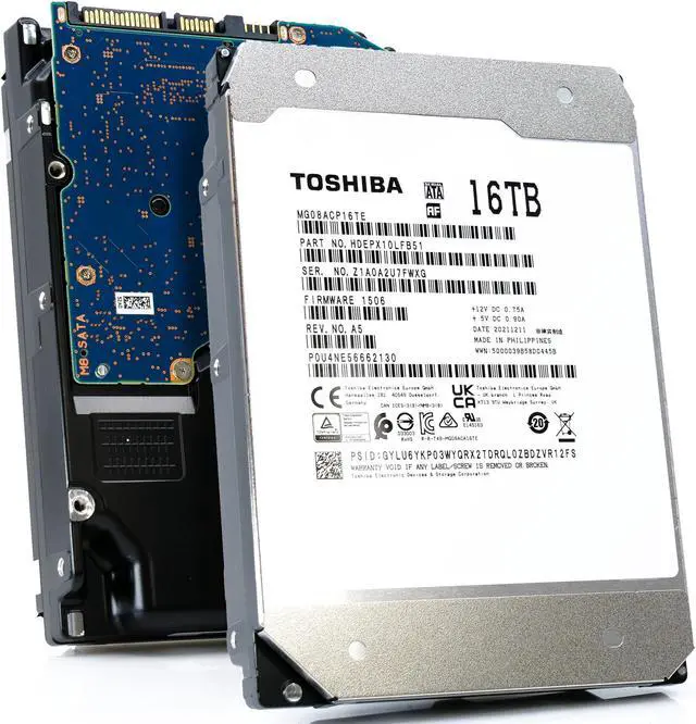 Main image of Toshiba MG08 MG08ACP16TE 16TB 7.2K RPM SATA 6Gb/s 512e 3.5in Hard Drive