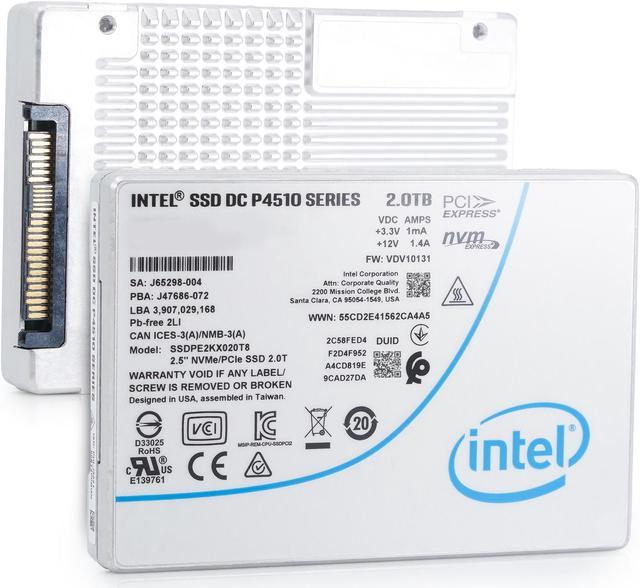 Intel - SSDPE2KX020T801 - Intel DC P4510 2 TB Solid State Drive - 2.5  Internal - PCI Express (PCI Express 3.1 x4) - 3200 Enterprise Solid State  Drive - Newegg.com