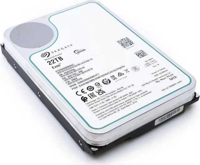 Alt view image 5 of 5 - Seagate (Recertified) Exos X 22TB Internal Hard Drive HDD - 3.5 In CMR SATA 6Gb/s, 7200 RPM, 512MB Cache, 2.5M MTBF (ST22000NM000C)