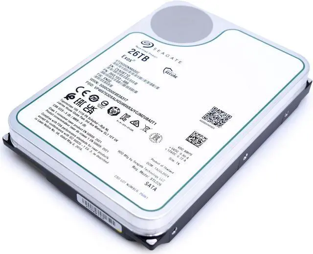 Alt view image 3 of 4 - Seagate (Recertified) Exos X 26TB Internal Hard Drive HDD - 3.5 In CMR SATA 6Gb/s, 7200 RPM, 512MB Cache, 2.5M MTBF (ST26000NM000C)