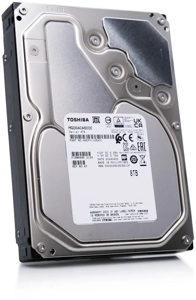 Alt view image 11 of 13 - Toshiba 8TB Enterprise HDD SATA 6.0Gb/s 512e 7200 RPM 256MB Cache 3.5" Internal Hard Drive MG06ACA800E