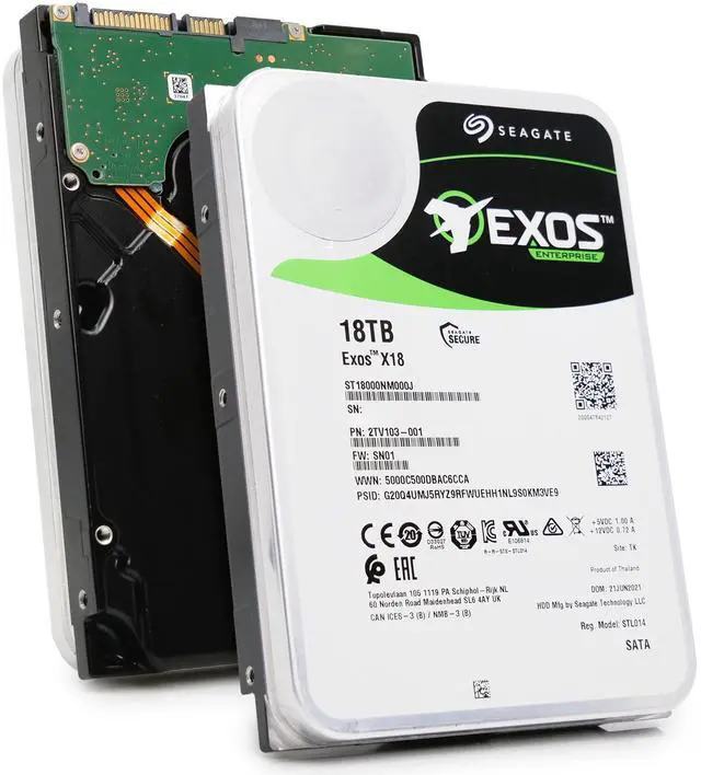 Main image of Seagate Exos X18 ST18000NM000J 18TB 7.2K RPM SATA 6Gb/s 512e/4Kn 256MB 3.5" FastFormat HDD