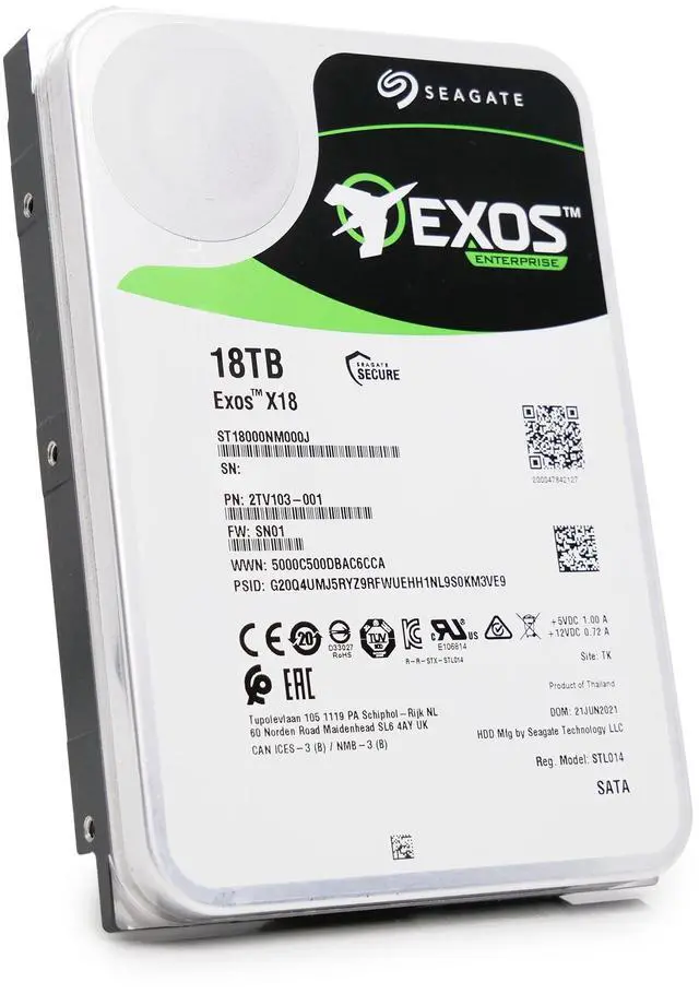Alt view image 5 of 10 - Seagate 18TB Exos X18 7200 RPM SATA 6Gb/s 256MB Cache 3.5-Inch Enterprise Hard Drive HDD (ST18000NM000J)