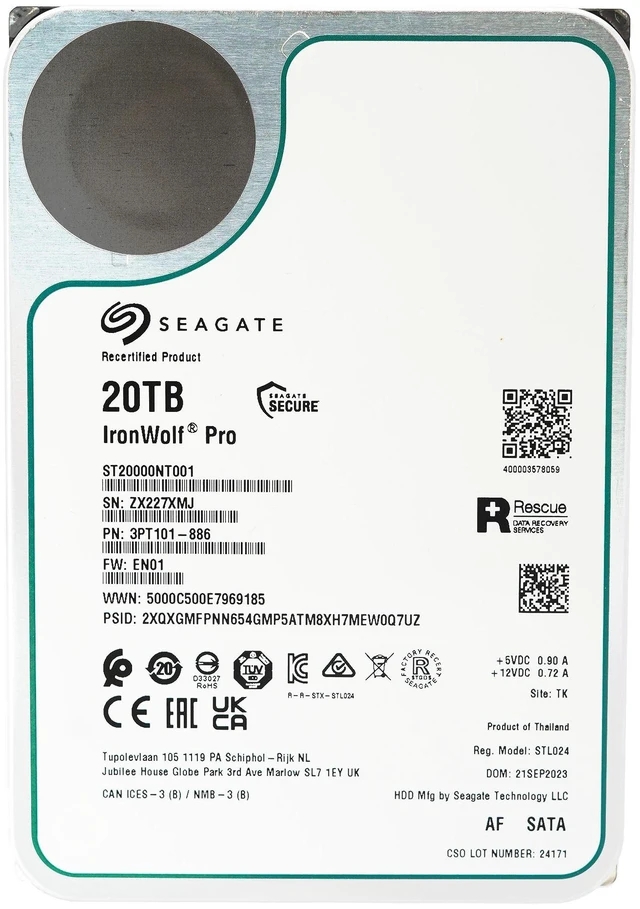 Alt view image 7 of 7 - Seagate Ironwolf Pro 20TB SATA 7200RPM 3.5" NAS HDD - ST20000NT001